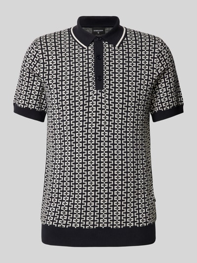 Strellson Slim fit poloshirt met all-over motief, model 'Kito' Marineblauw - 2