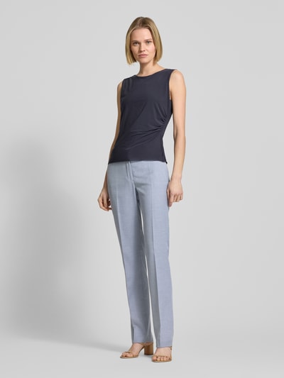 Christian Berg Woman Selection Stoffen slim fit broek met structuurpatroon Lichtblauw - 1