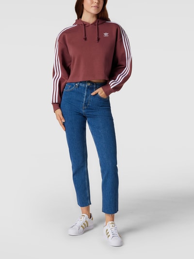 adidas Originals Hoodie mit Galonstreifen Aubergine 1