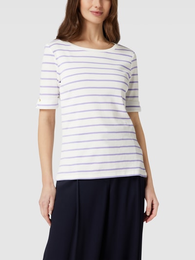 Esprit Collection T-Shirt mit Streifenmuster Flieder 4