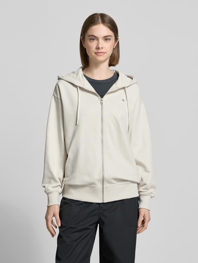 Calvin Klein Jeans Sweatjacke mit Reißverschluss Ecru 4