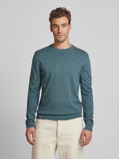 Tom Tailor Pullover mit Rundhalsausschnitt aus reiner Baumwolle Rauchblau 4