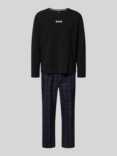 BOSS Regular Fit Pyjama aus Baumwoll-Mix Modell 'ANTHONY' Dunkelblau 1