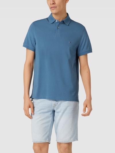 Tommy Hilfiger Poloshirt met labelstitching Oceaanblauw - 4