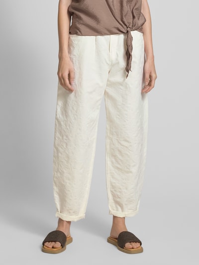 Christian Berg Woman Stoffhose aus Baumwoll-Leinen-Mix Offwhite 4