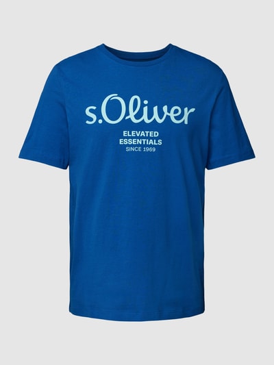 s.Oliver RED LABEL T-shirt met labelprint Koningsblauw - 2