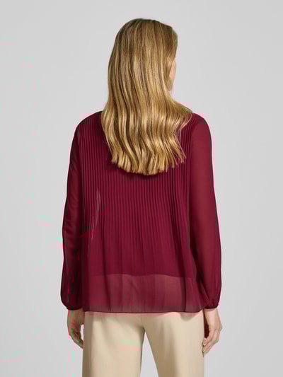 ZABAIONE Blouse met lange mouwen met plissévouwen en ronde hals Bordeaux - 5