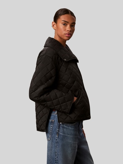Calvin Klein Womenswear Kurtka pikowana o kroju relaxed fit z rozcięciami po bokach Czarny 4