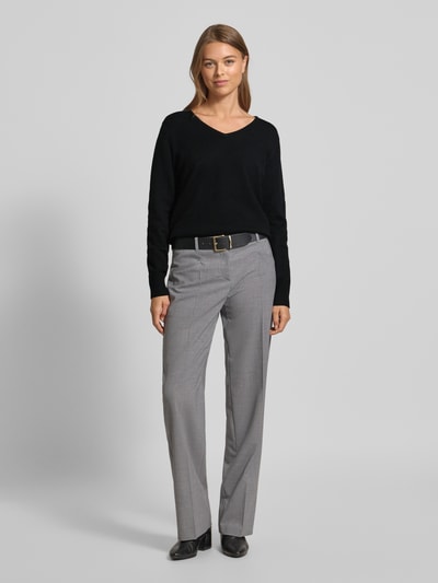 Christian Berg Woman Bluzka z długim rękawem o kroju regular fit z imitacji dzianiny z mieszanki wiskozy Czarny 1