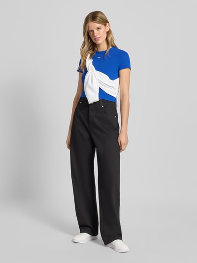 Hugo Blue Cropped T-Shirt mit Label-Detail Blau 1