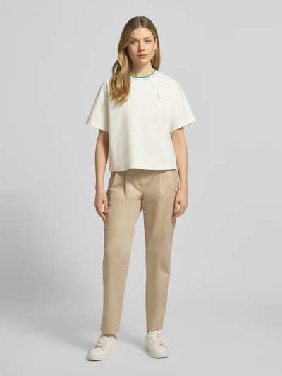 Marc Cain Relaxed Fit T-Shirt mit Motiv-Applikation Offwhite 1