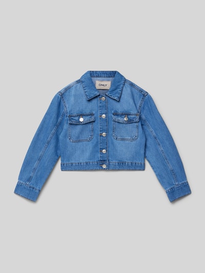 Only Cropped Jeansjacke aus reiner Baumwolle Modell 'LUMI' Blau 1