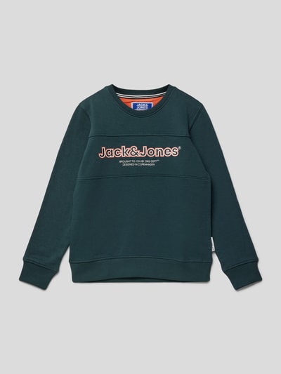 Jack & Jones Bluza z nadrukiem z logo model ‘JORLAKEWOOD’ Petrol 1