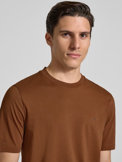 BOSS Regular Fit T-Shirt aus reiner Baumwolle Modell 'THOMPSON 01' Cognac 3