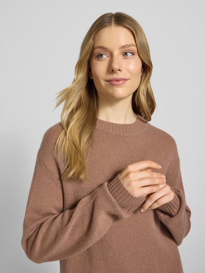 Christian Berg Woman Kasjmier pullover met ribboorden Hazelnoot - 3