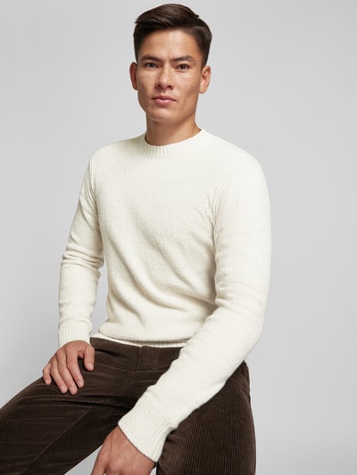 Cinque Strickpullover mit Rundhalsausschnitt Modell 'ZAC' Offwhite 3