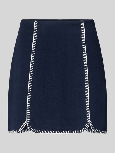 YAS Minirock mit Ziernähten Modell 'VICCO' Marine 2