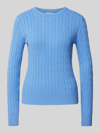 Gant Strickpullover mit Label-Stitching Royal 1