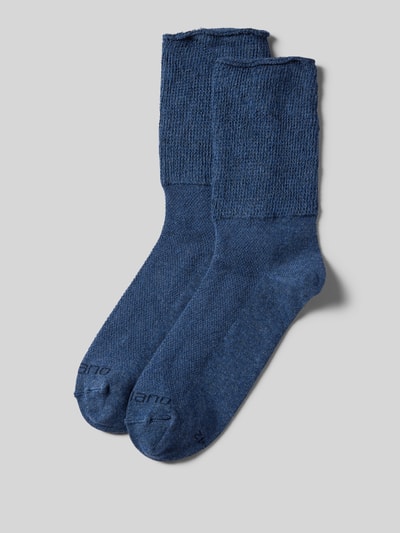 camano Socken mit Label-Print im 2er-Pack Blau Melange 1