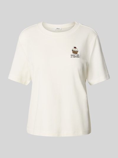 s.Oliver RED LABEL T-shirt o kroju regular fit z czystej bawełny Biały 2