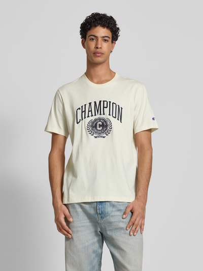 CHAMPION T-Shirt mit Label-Print Offwhite 4