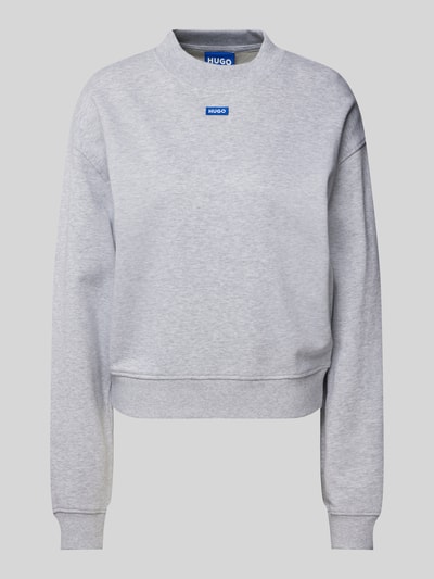 Hugo Blue Sweatshirt mit Label-Detail Modell 'Delessa' Hellgrau 1