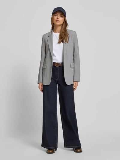 Mango Regular Fit Blazer mit Viskose-Anteil Hellgrau 1