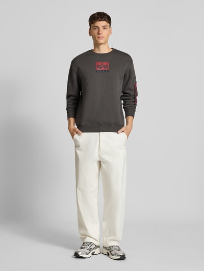 Alpha Industries Sweatshirt met ritszak op de mouw Antraciet - 1