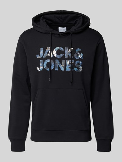 Jack & Jones Hoodie mit Label-Print Modell 'BRYAN' Black 2