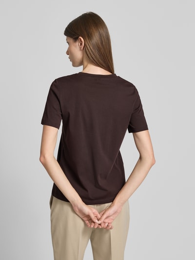 Vero Moda T-shirt o kroju regular fit z czystej bawełny model ‘PAULINA’  Czekoladowy 5