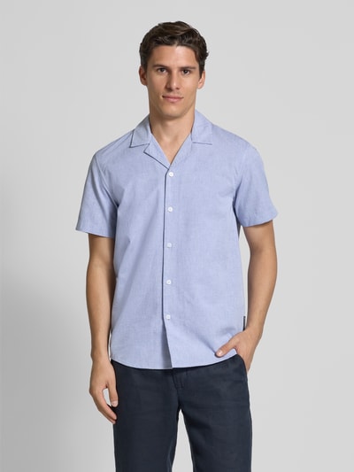 Tom Tailor Denim Relaxed Fit Freizeithemd aus reiner Baumwolle Marine Melange 4