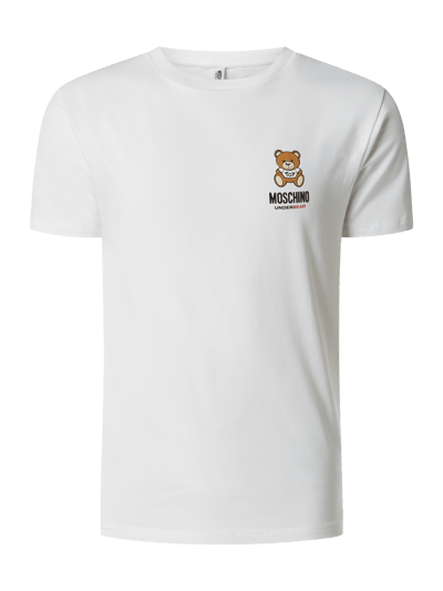 Moschino Swim + Underwear T-Shirt mit Logo Modell 'Underbear'  Weiss 2