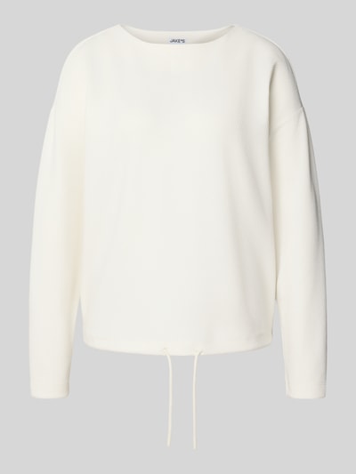 Jake*s Casual Longsleeve mit Rundhalsausschnitt Offwhite 2