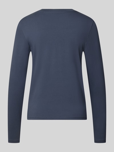 Productfoto, Regular Fit Pyjama-Oberteil aus katoenmix van SCHIESSER in effen donkerblauw met lange mouwen, dames pyjamabovendeel, ronde hals