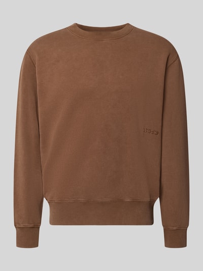 Edwin Sweatshirt aus reiner Baumwolle mit Stickerei Modell 'Axiom' Camel 2
