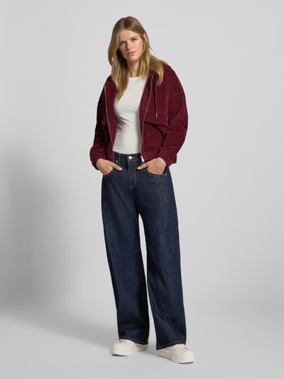 Only Bomberka o luźnym kroju z mieszanki bawełny model ‘KENZIE’ Ciemnoczerwony 1