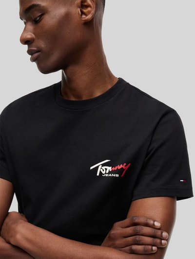 Tommy Jeans Slim Fit T-Shirt aus reiner Baumwolle Black 3