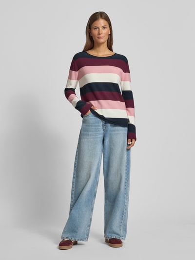 Tom Tailor Regular Fit Strickpullover aus Baumwoll-Viskose-Mix Rosa 1