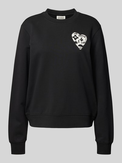 Scotch & Soda Sweatshirt mit Motiv- und Label-Print Black 1