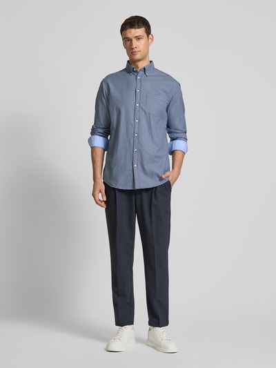 Christian Berg Men Freizeithemd mit Button-Down-Kragen Marine 1