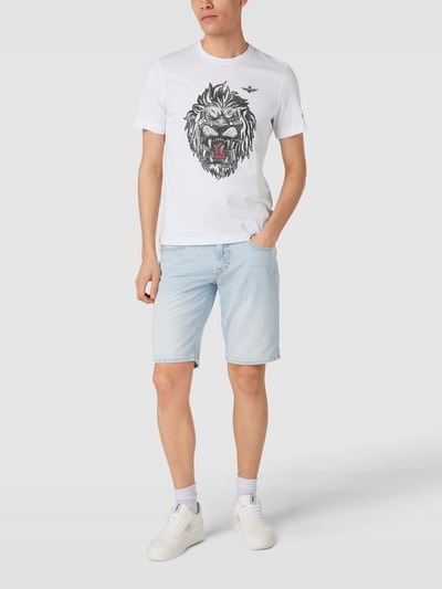 Aeronautica Militare T-shirt z okrągłym dekoltem Złamany biały 1