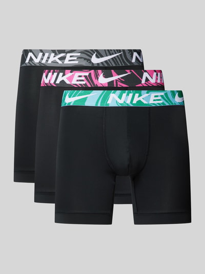 Nike Obcisłe bokserki z elastycznym paskiem z logo w zestawie 3 szt. Czarny 1