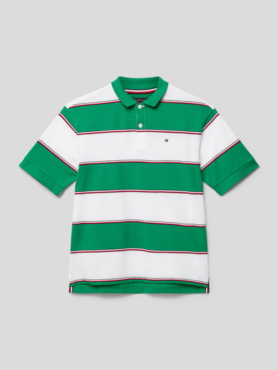 Tommy Hilfiger Teens Poloshirt met geborduurd logo, model 'GLOBAL' Groen - 1