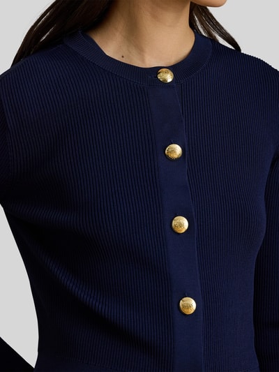 Lauren Ralph Lauren slim fit gebreid jack met knoopdetails Marineblauw - 3