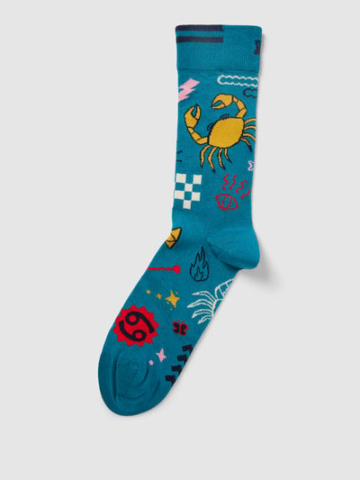 Happy Socks Sokken met all-over motief, model 'Cancer' Blauw - 1