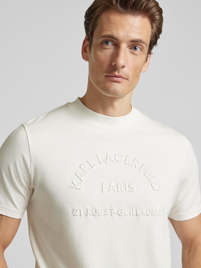 Karl Lagerfeld T-Shirt mit Label-Stitching Offwhite 3