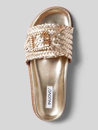 INUOVO Sandalette im Metallic-Look mit Ziersteinbesatz Gold 4