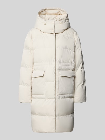 OPUS Płaszcz pikowany z kieszeniami z patką model ‘Hallusi’ Złamany biały 2