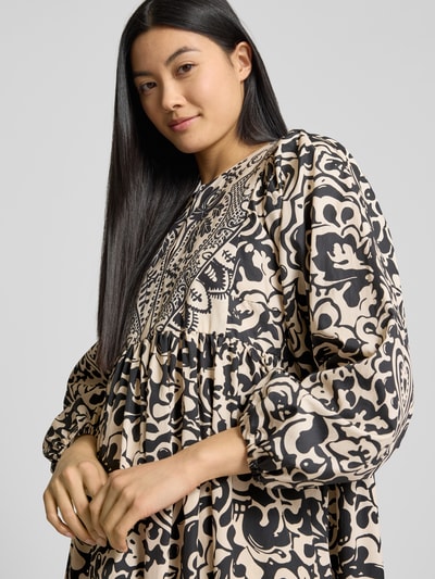 Weekend Max Mara Midi-jurk met ballonmouwen, model 'ANZIO' Zwart - 3