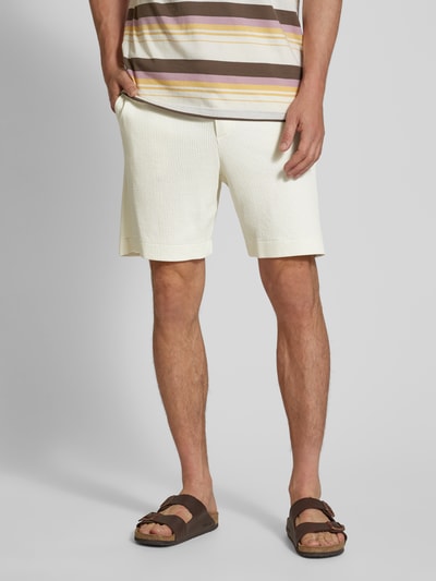 JOOP! Jeans Regular Fit Shorts mit Strukturmuster Modell 'Ediiz' Offwhite 4